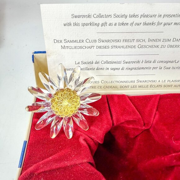 Swarovski Crystal SCS 1999 Yellow Marguerite Daisy Flower Figurine With Original - Picture 2 of 4